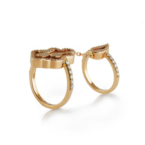 Asala Two Mother of Pearl Rings With Chain