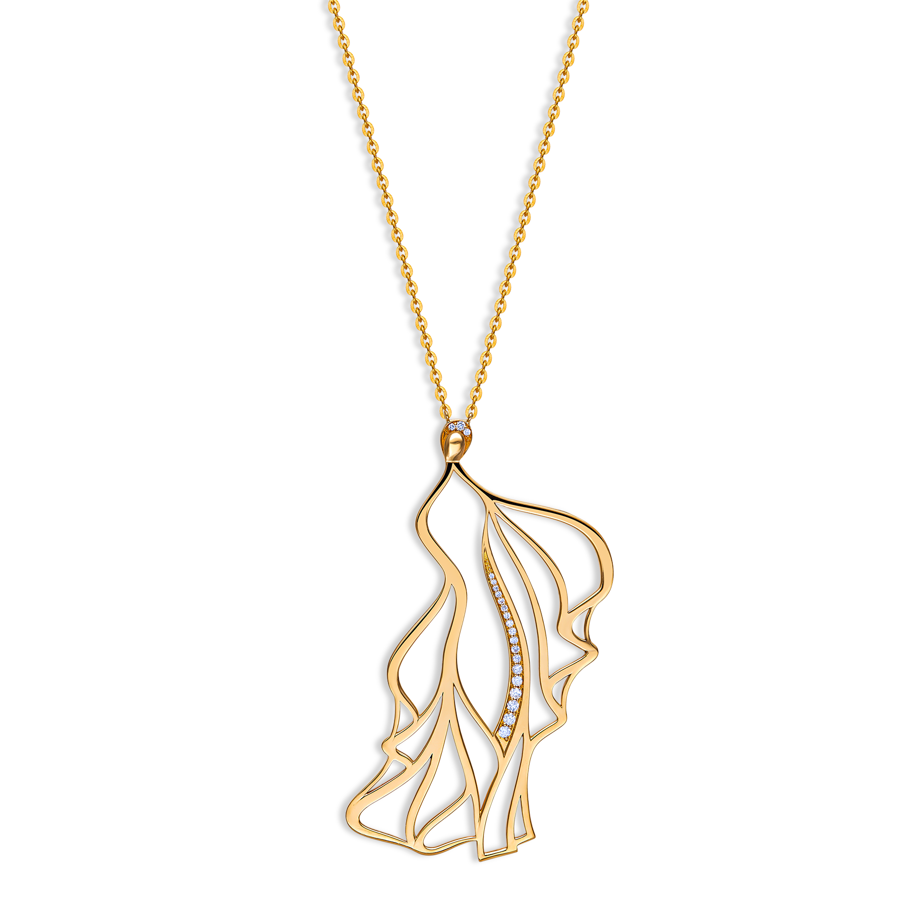 Yellow Gold Necklace with Diamonds