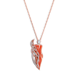 Orange Enamel Necklace with diamonds