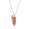 Orange Enamel Necklace with diamonds
