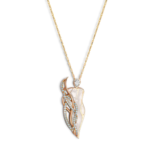 White Enamel Necklace with Diamonds