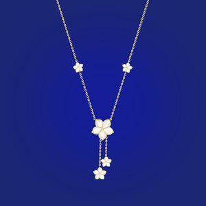 Necklace Plain Mother of Pearl- 5 Jasmine Flowers