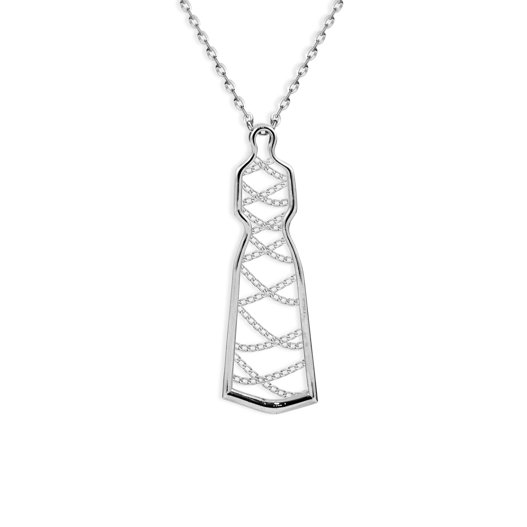 Lattice Light White Gold Necklace