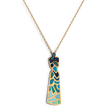 Yellow Gold and Blue Enamel Pendant