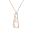 Gold with Frame DIamond and Mother of Pearl Necklace