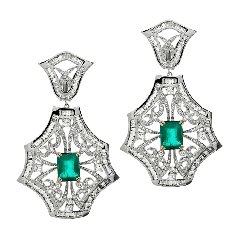 Spring Majesty Emerald Earrings