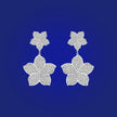 Double Flower Jasmine Earrings in Full Diamond