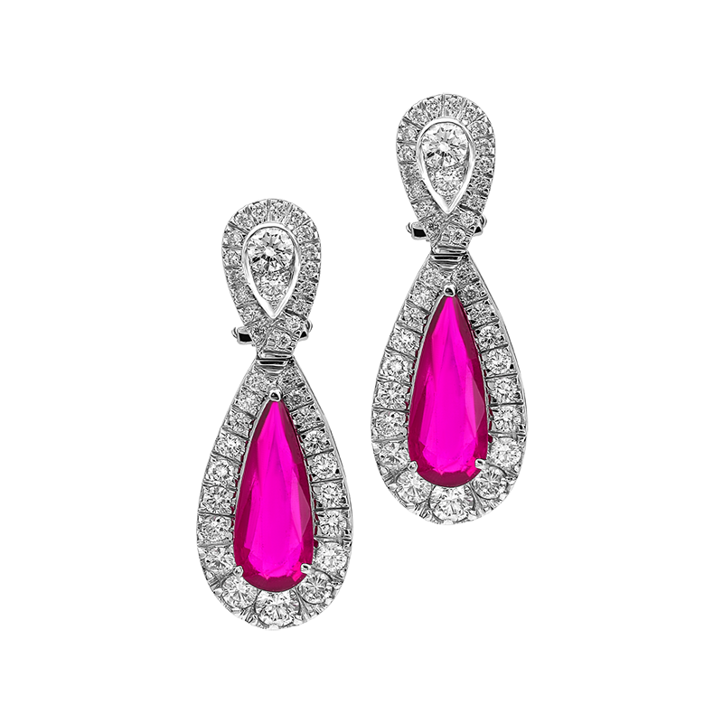 Crimson Glow Ruby Earrings