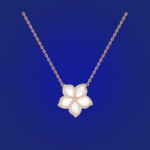 Pendant/Necklace in Frame Diamond with Mother of Pearl